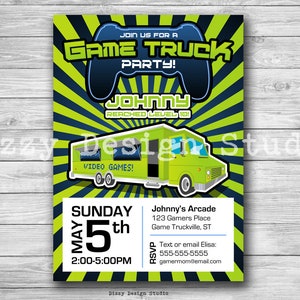 Video Game Truck Birthday Invitation - PRINTABLE DIY - Etsy