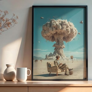 Surreal Retro Collage Art Print, Vintage Sci-Fi Mixed Media Poster, Dreamy Surreal Digital Download, Quirky Nostalgic Wall Art Decor