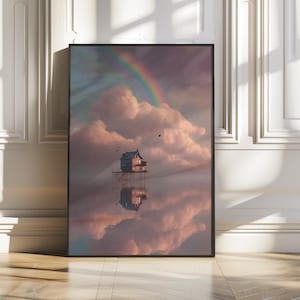 Surreal Abstract Wall Art Print | Dreamy Surrealism Poster for Home Decor | Abstract Art for Living Room | Psychedelic Wall Art Illustration