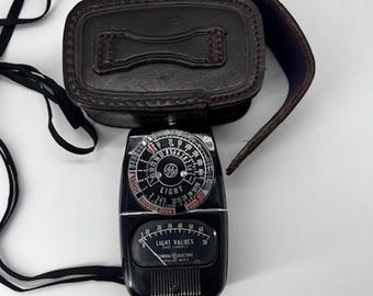 Vintage General Electric GE Light Exposure Meter 8DW58Y5 Leather Pouch Photography Light Meter Camera Accessory Photo Equipment