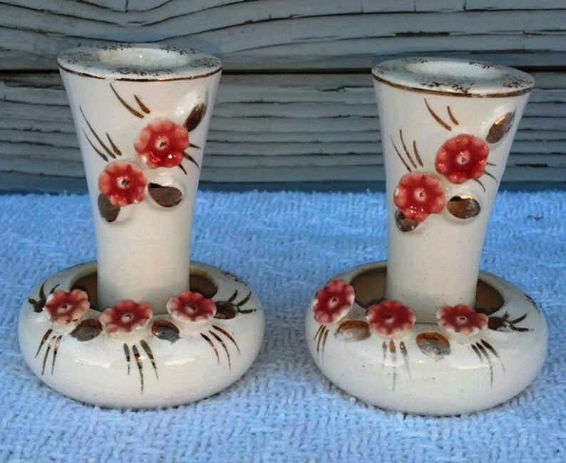 Vintage Tilso Candle Holders Made in Japan Porcelain Candle Etsy