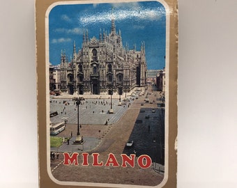 Vintage Milano Italy Souvenir Fold Out Picture Book Vedute 26 Pictures
