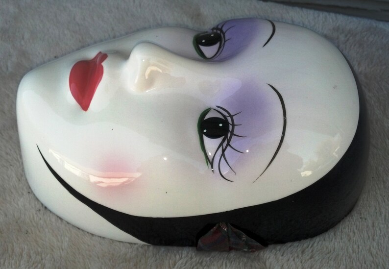 Ceramic Face Wall Decoration Clown Face Mask Drama Room Decor | Etsy