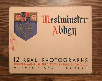 Vintage Westminster Abbey Photo Book Souvenir Pictures London Queens Church 12 Real Photos