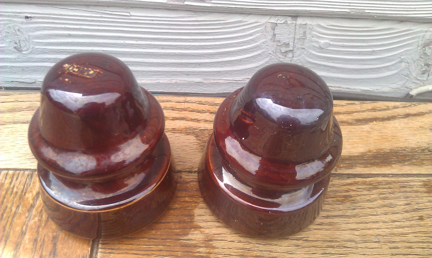 Vintage Insulators Brown Insulators Porcelain Insulators Industrial