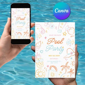 Digitale Einladung Pool Party