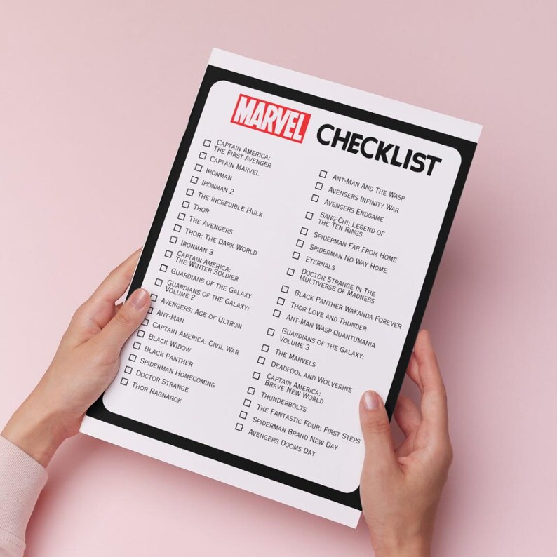 Marvel Movie Timeline Checklist, MCU Printable (digital PDF Download ...