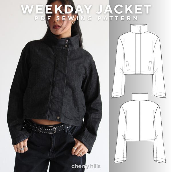 Weekday Jacket PDF Sewing Pattern | Unisex Jacket with Funnel Collar