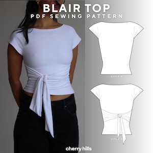 Blair Top | U-Boot-Ausschnitt Top PDF Schnittmuster | Anfängerfreundlich