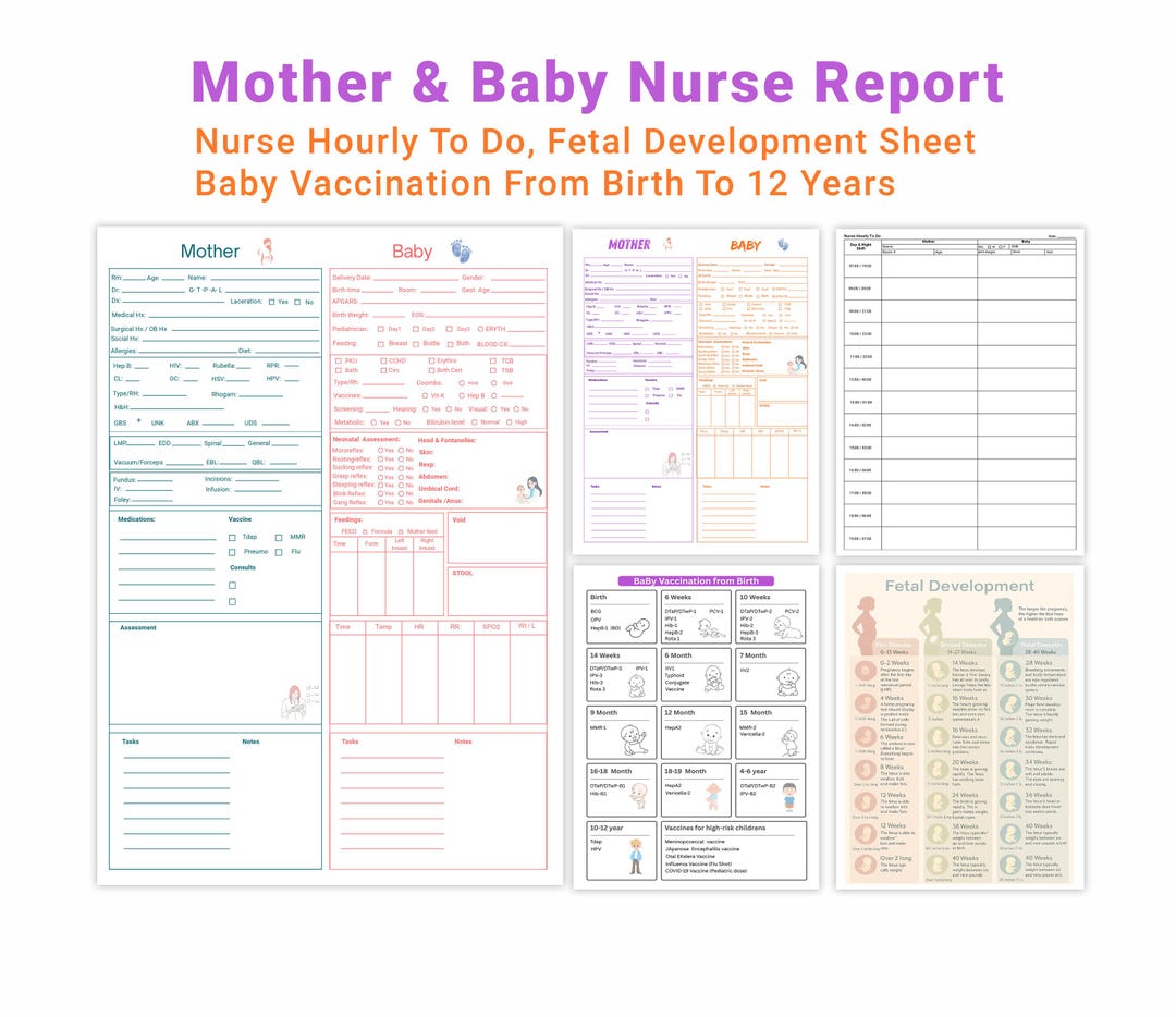 Maternity Observation Chart.pdf Mother Baby Nurse Report Sheet: Labor&delivery, Postpartum, NICU ...