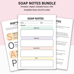 Editable SOAP Note Template | Mental Health & Counseling Notes | Therapy Progress Note PDF | Therapist Documentation Tool