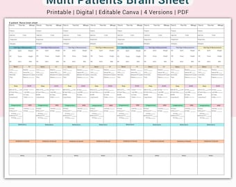 Informe de enfermería de cuidados paliativos: Paciente 8,4, Plantilla editable de signos vitales (PDF y Canva)