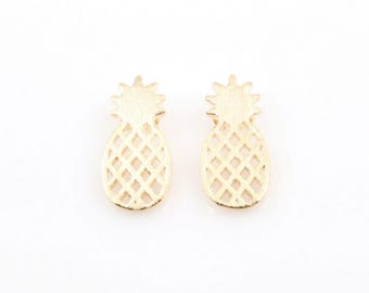 Pineapple Pendants in Matte Gold, Pineapple Charm /