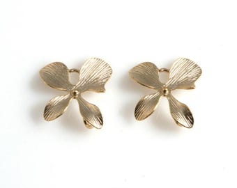 Orchid Petal Pendant in Matte Gold, Middle Orchid Petal / MMG-070-P