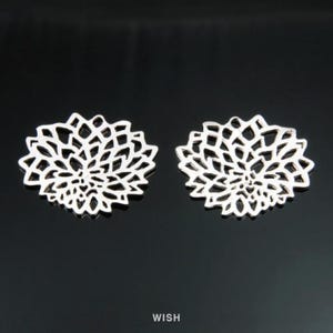 Bloom-hängen i matt rodium, blommiga berlocker / MMRH-095-P