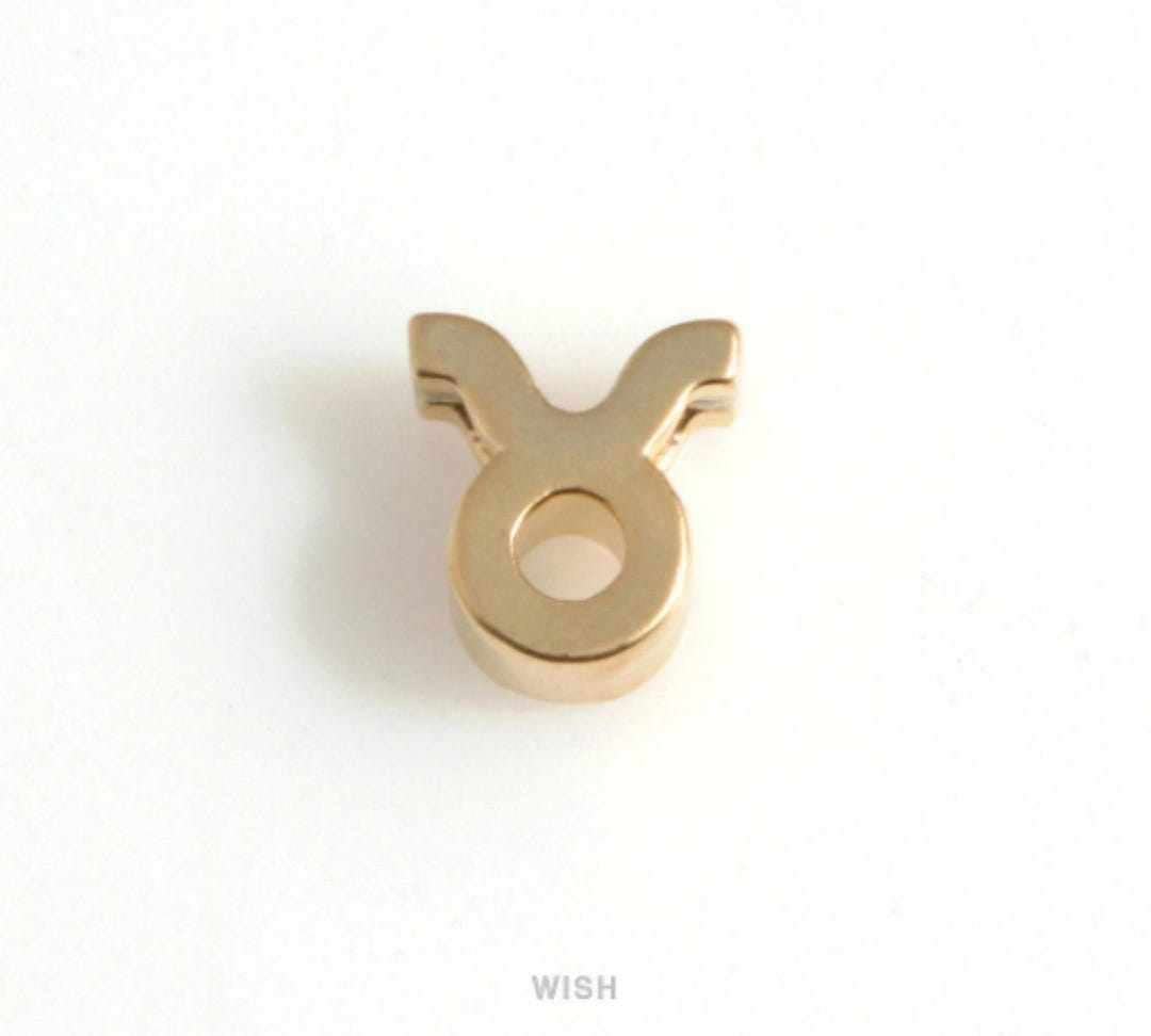 Taurus Charm Taurus Zodiac Sign Charms in Matte Gold, Zodiac Beads / MMG-599-B - Etsy