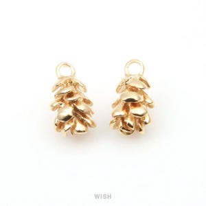 Pinecone Pendant in Matte Gold, Pine Cone Charm / MMG-246-P