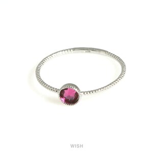 Ruby Birthstone Ring • Gemstone Ring in Sterling Silver • Dainty Birthstone Ring • Stacking Ring • Family Jewelry • Gifts for Mom