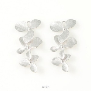 Triple Orchid Pendant in Matte Rhodium, Triple Orchid Charm / MMRH-205-P