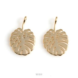 Monstera Leaf Pendants in Matte Gold, Monstera Leaf Charm / MMG-523-P