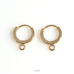 Små klämmörhängen i guld, Sleeper Hoop-örhängen, Huggie-örhängen / FG-029-E2