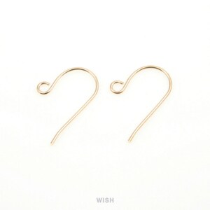 May include: Two gold-colored earring hooks on a white background. The hooks are made of thin wire and have a curved design with a small loop at the top and a pointed end. The word "WISH" is at the bottom.
