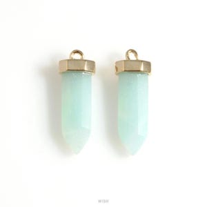 Jade Point Ädelsten Berlock i Guld, Amazonit Punkt Ädelstenshänge / SMTG-106-P