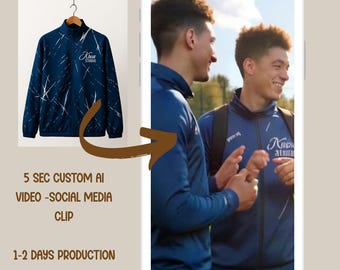 Custom clothing AI video, Custom AI Video of Your Product, 5 Second Social Media Clip, Digital Delivery, AI video creation
