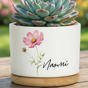 Macetas de cerámica para el cumpleaños de mamá, personalizadas con tu nombre, perfectas para el Día de la Madre. Un regalo estupendo para mamá.