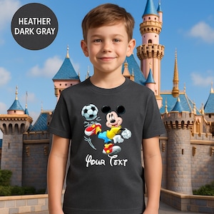 Soccer Mickey Shirt With Custom Text – Personalized Disney Soccer T-Shirt For Kids, Cute Mickey Mouse Football Shirt For Boys