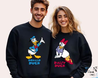 Sudadera de algodón a juego para parejas de Donald y Daisy Duck