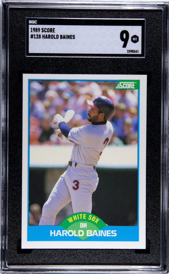 Harold Baines 1989 Score #128 SGC Grade 9 - Etsy