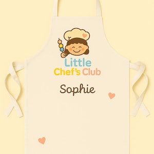 Personalized Kids Apron – Custom Toddler Gift, Whimsical Character, Pretend Play, kids apron, little chef, toddler apron, kids cooking