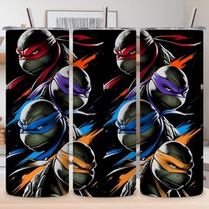 TMNT Tumbler Wrap: Retro Comic Book Design (PNG Digital Download)