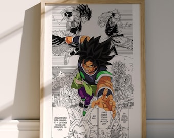 Pôster de mangá Broly Wall Art - Broly DBS - Painéis de mangá selecionados - Impressão digital