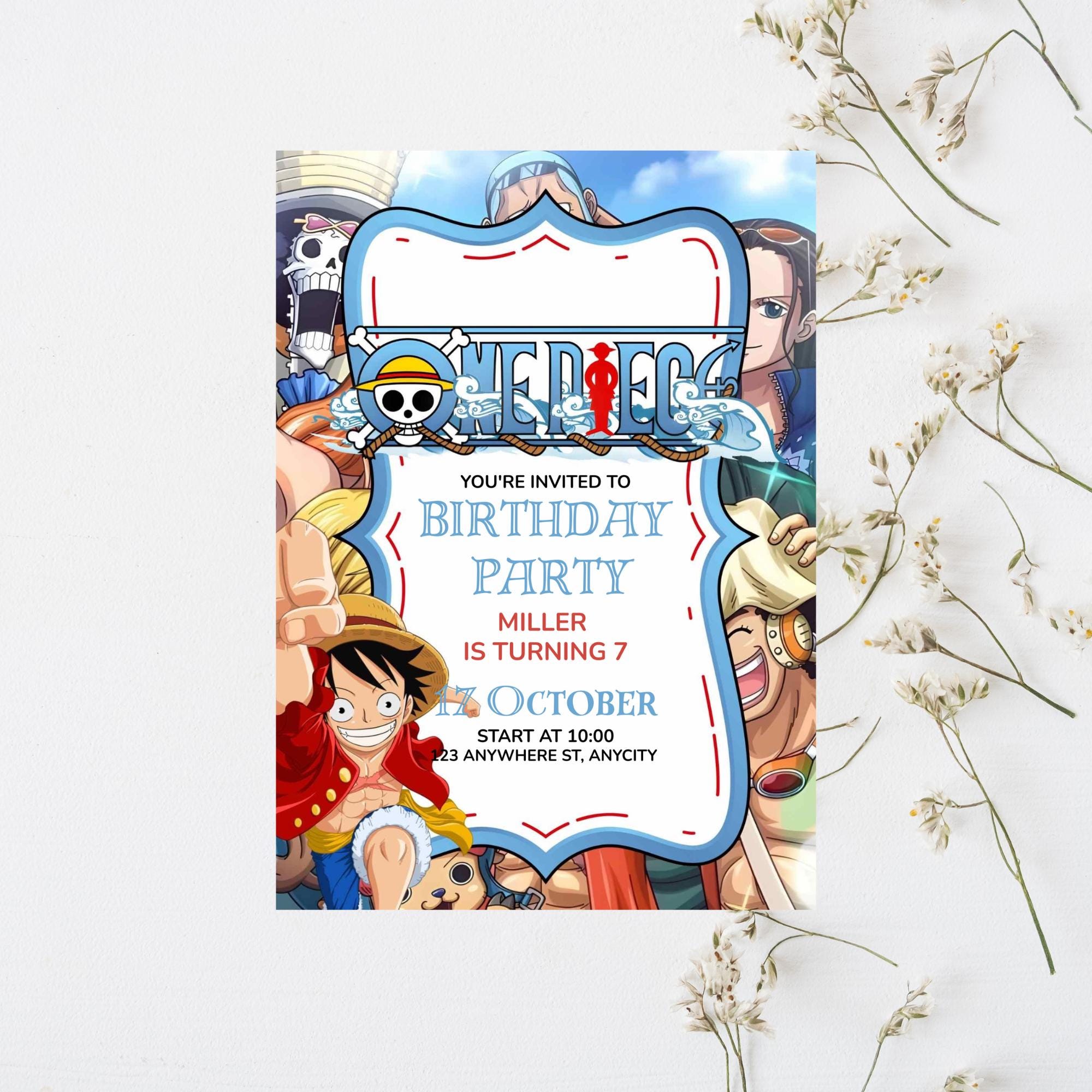 ワンピース バースデーカード One Piece Birthday Card - Etsy Canada