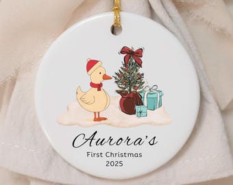 Personalized Baby's First Christmas Ornament: Silly Goose Keepsake