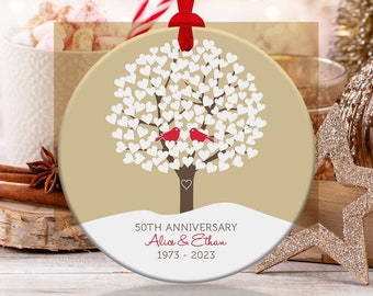 50th Anniversary Gift Ornament, Golden Anniversary 50 Year Anniversary Gift For Parents Husband 50th Wedding Anniversary Valentine Ornament