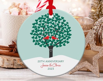 Personalized 20th Anniversary Gift, Emerald Anniversary Ornament 20 Year Anniversary Gift For Parents Anniversary Gift for Husband