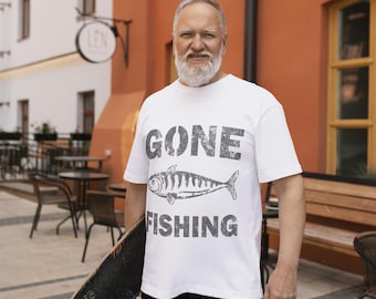 Gone Fischen T-Shirt für Männer - Lustiges Grafik T-Shirt für Fischer & Outdoor-Liebhaber