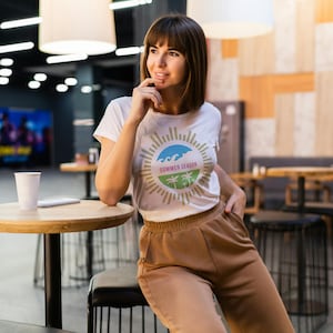 Summer Season Palm Beach T-Shirt – Tropical Paradise Tee with Waves and Sunshine Graphic
