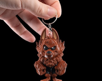 Furrocious Wolf Werewolf Keychain / Bag Charm