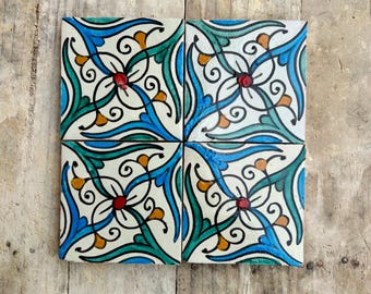 Marokkaanse Zellige-tegels – Handgemaakte tegels – Perfect voor achterwand, douche, muur en vloer – Mediterraans interieurontwerp