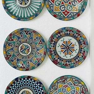 Handmade Moroccan Plate – Serving Dish or Wall Decor – Hand-Painted Zellige Pattern