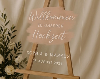 Plot lettering for self-application for wedding & decoration - Welcome sign acrylic - Personalizable / Elegant
