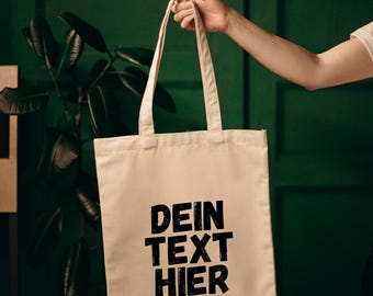 Jute bag customizable / with desired motif / various colors / with desired text / short / long