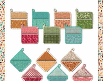 Hot Pad Pockets Kit - Baked With Love Fall Autumn Collection by Lori Holt for Riley Blake Designs, with FREE GIFT