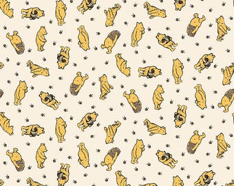 Winnie the Pooh Fabric - Cream Toss, Fabric Collection by Echo Park Paper Co for Riley Blake Designs