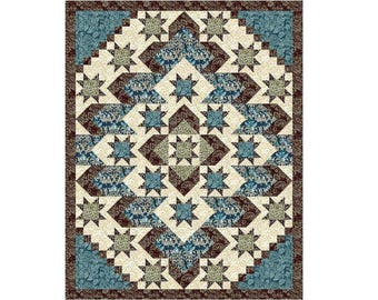 Decorator Jewel Batik Quilt Kit - Expressions Batiks, Pattern by Bound To Be, for Riley Blake Designs
