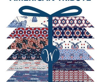 Paquete de retazos de tela American Tribute (17 piezas): Colección de telas patrióticas de Whistler Studios para Windham Fabrics